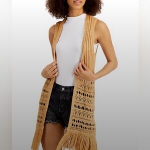 Brown Knit Sleeveless Sweater Vest Juniors XL NWOT